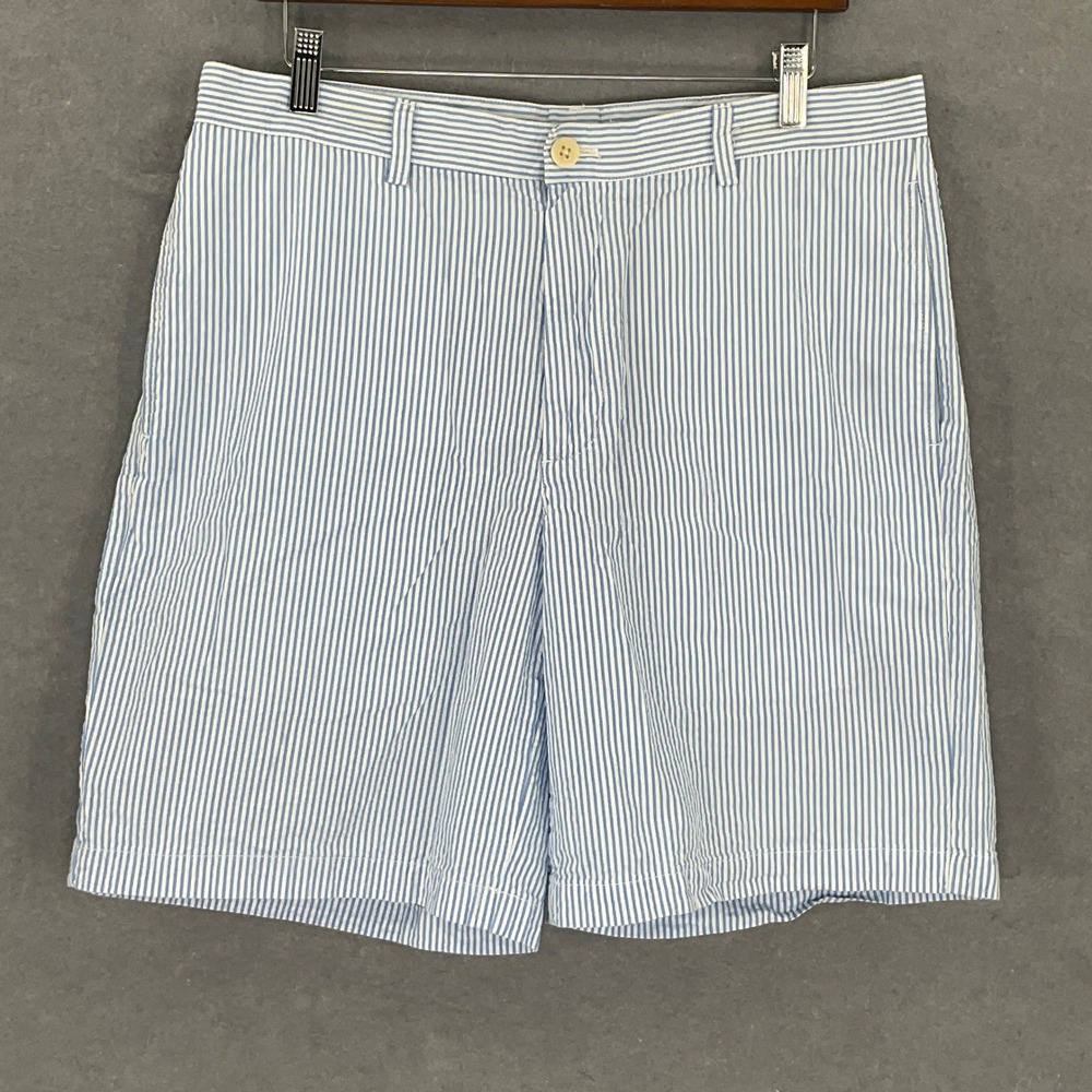 Vineyard Vines Club Short Mens Size 34 Blue White Striped Seersucker Nautical